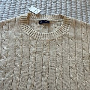 GAP Oversized Cream Cable Knit Sweater